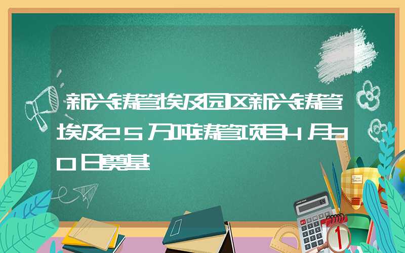 新兴铸管埃及园区新兴铸管埃及25万吨铸管项目4月30日奠基