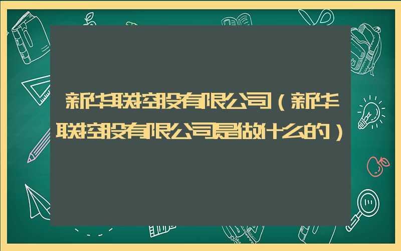 新华联控股有限公司（新华联控股有限公司是做什么的）