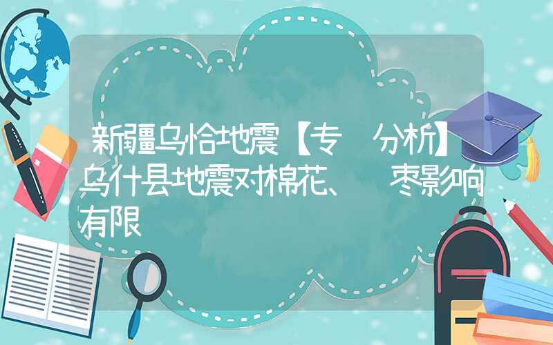 新疆乌恰地震【专题分析】乌什县地震对棉花、红枣影响有限