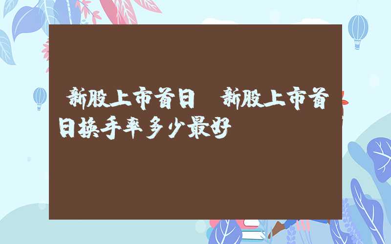 新股上市首日（新股上市首日换手率多少最好）