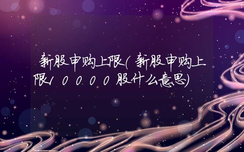 新股申购上限（新股申购上限10000股什么意思）