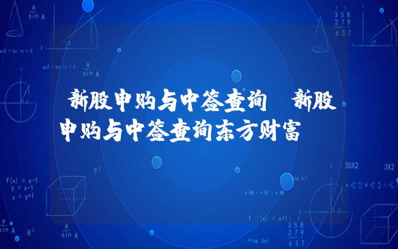 新股申购与中签查询（新股申购与中签查询东方财富）