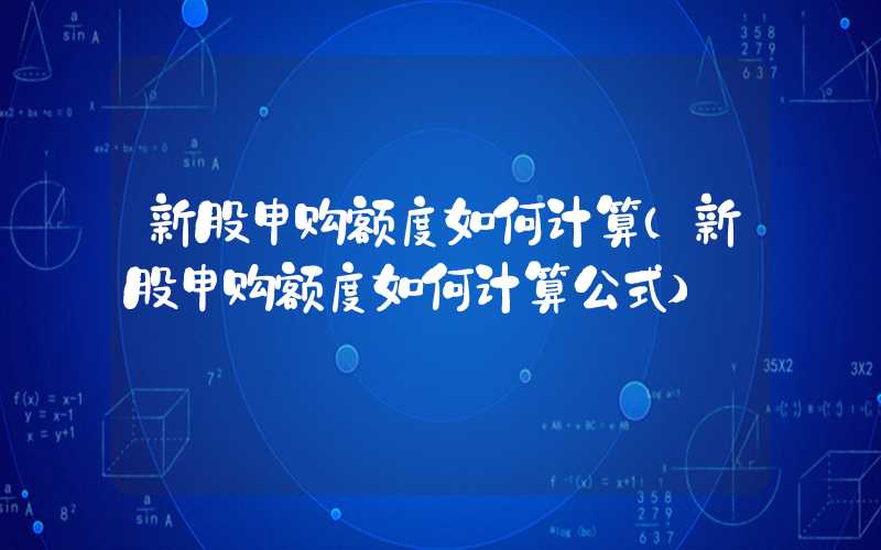 新股申购额度如何计算（新股申购额度如何计算公式）