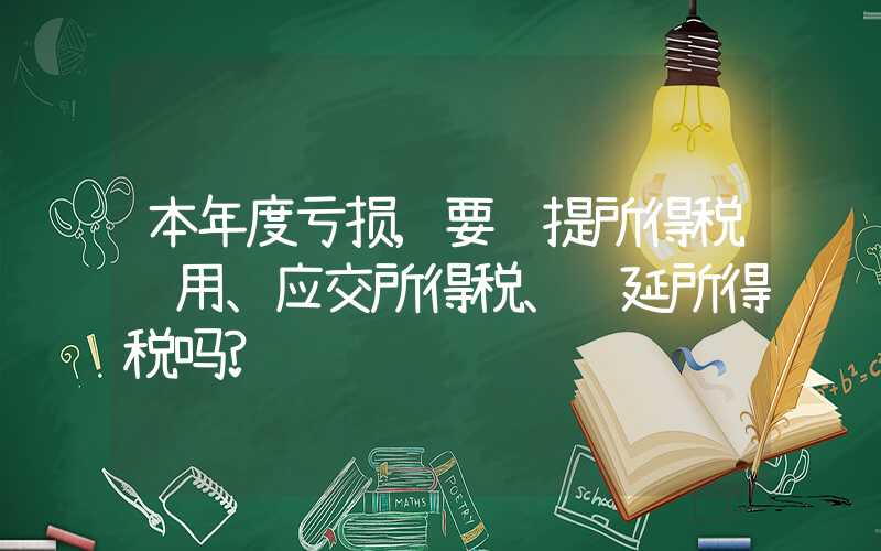 本年度亏损,要计提所得税费用、应交所得税、递延所得税吗?