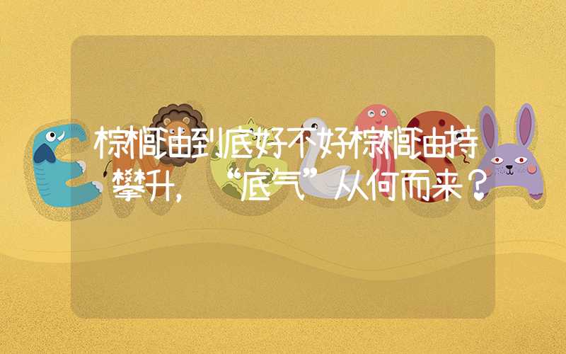 棕榈油到底好不好棕榈油持续攀升，“底气”从何而来？