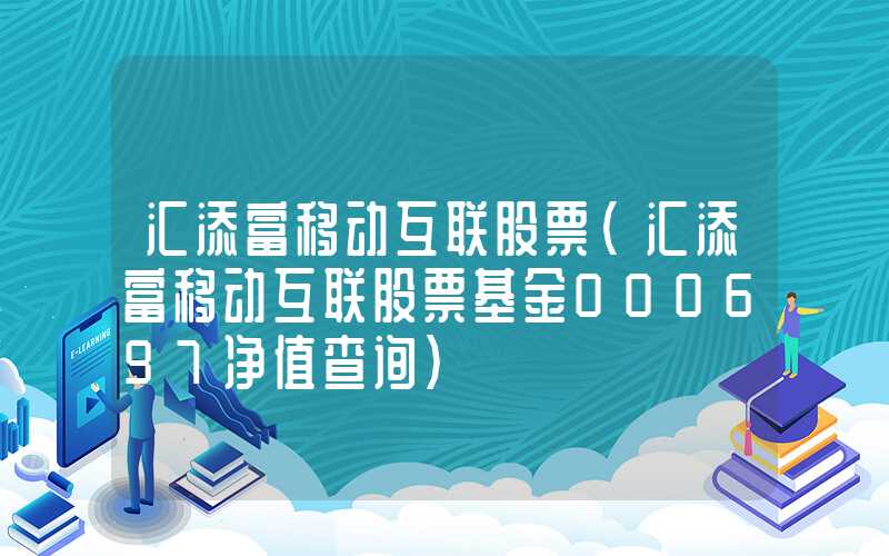 汇添富移动互联股票（汇添富移动互联股票基金000697净值查询）