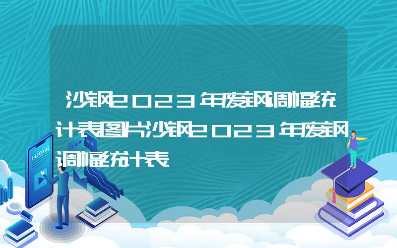 沙钢2023年废钢调幅统计表图片沙钢2023年废钢调幅统计表