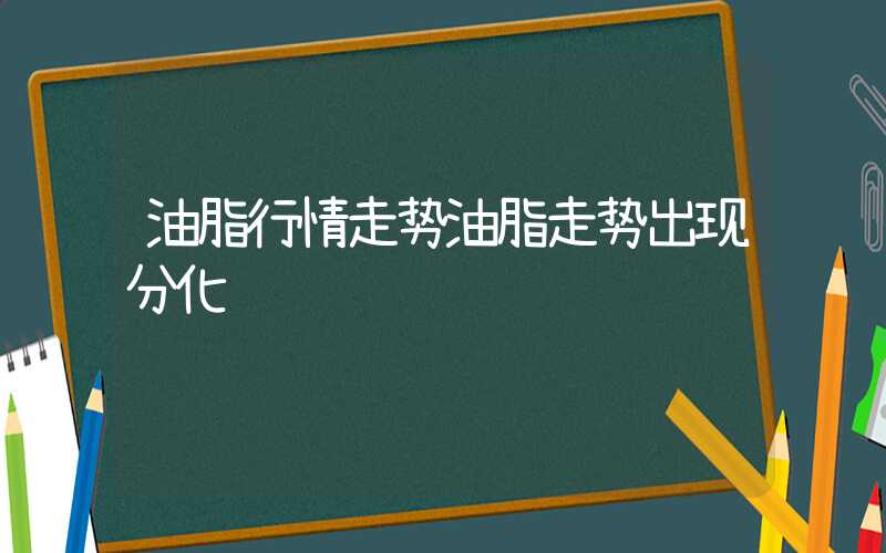 油脂行情走势油脂走势出现分化