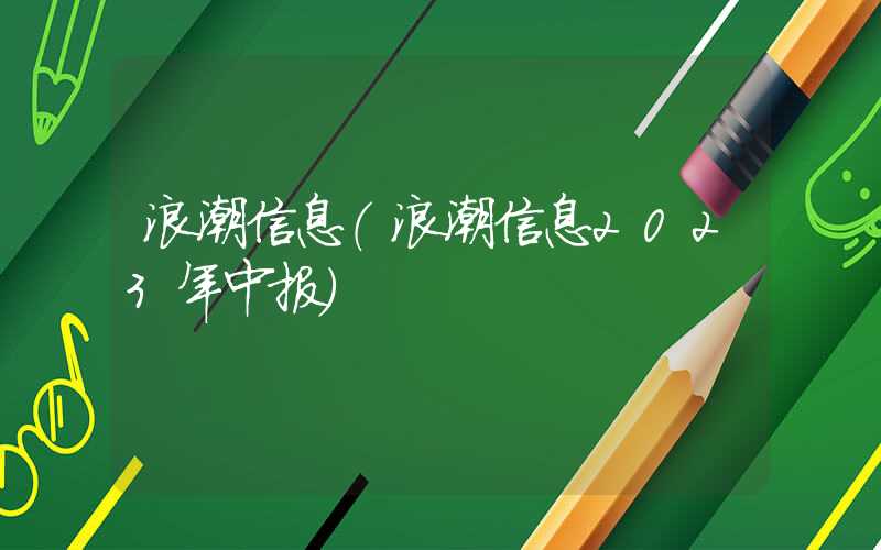 浪潮信息（浪潮信息2023年中报）