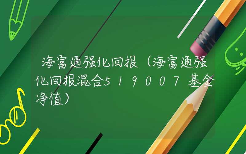 海富通强化回报（海富通强化回报混合519007基金净值）