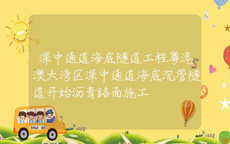 深中通道海底隧道工程粤港澳大湾区深中通道海底沉管隧道开始沥青路面施工