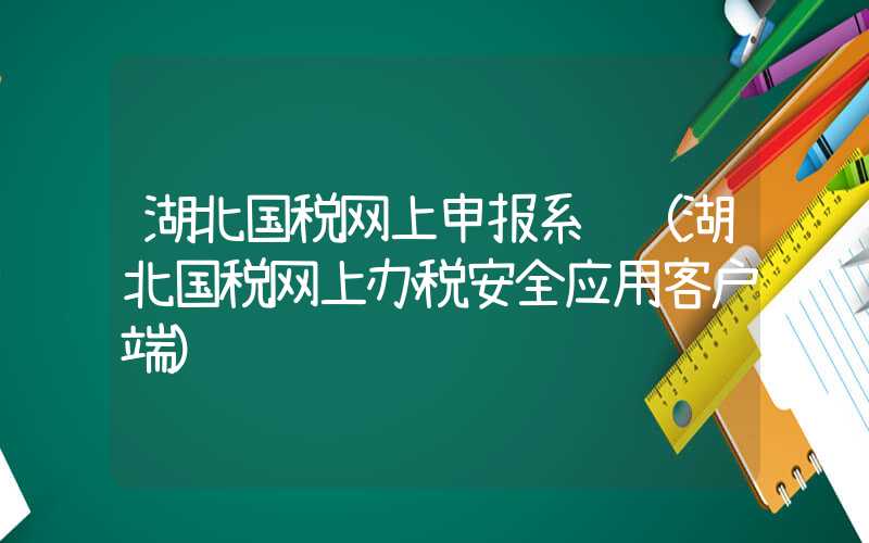 湖北国税网上申报系统（湖北国税网上办税安全应用客户端）