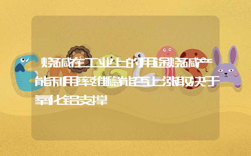 烧碱在工业上的用途烧碱产能利用率维稳能否上涨取决于氧化铝支撑