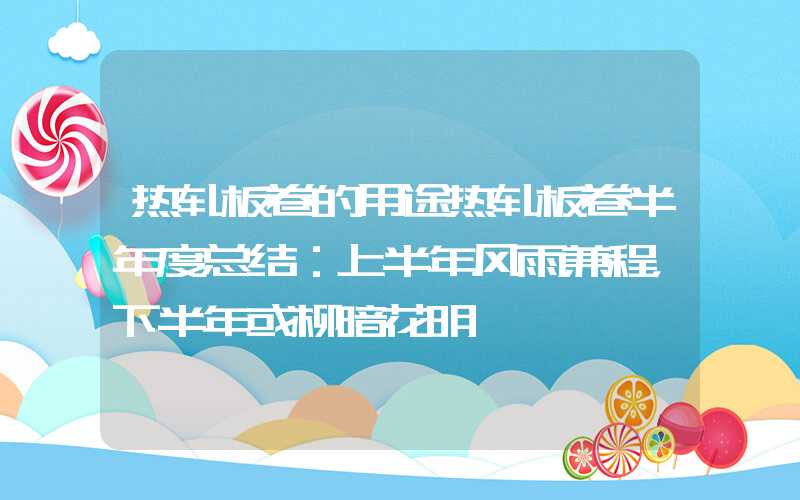 热轧板卷的用途热轧板卷半年度总结：上半年风雨兼程，下半年或柳暗花明