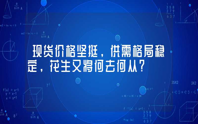 现货价格坚挺，供需格局稳定，花生又将何去何从？