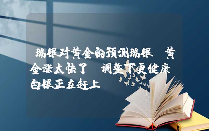 瑞银对黄金的预测瑞银：黄金涨太快了，调整下更健康，白银正在赶上