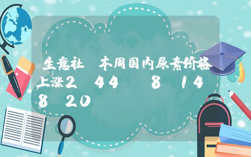 生意社：本周国内尿素价格上涨2.44%（8.14-8.20）