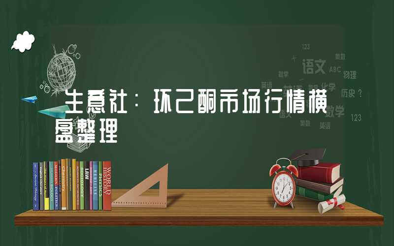 生意社：环己酮市场行情横盘整理