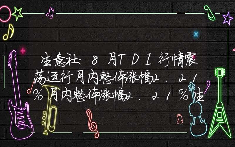 生意社：8月TDI行情震荡运行月内整体涨幅2.21%月内整体涨幅2.21%生意社：8月TDI行情震荡运行月内整体涨幅2.21%