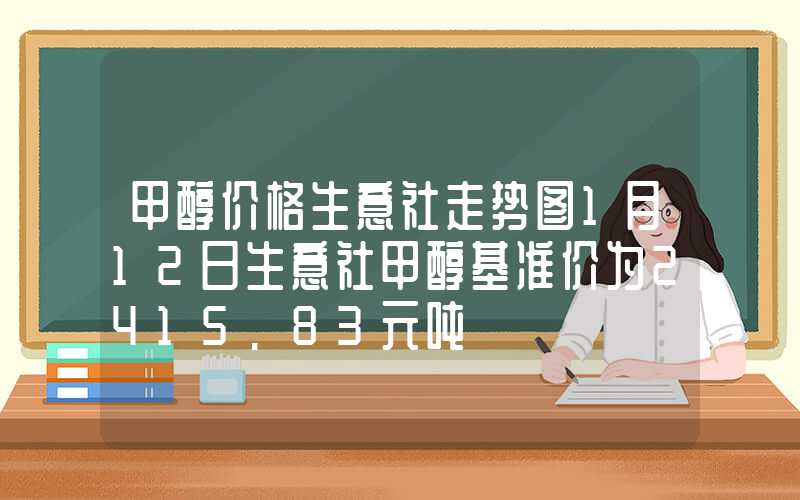 甲醇价格生意社走势图1月12日生意社甲醇基准价为2415.83元吨