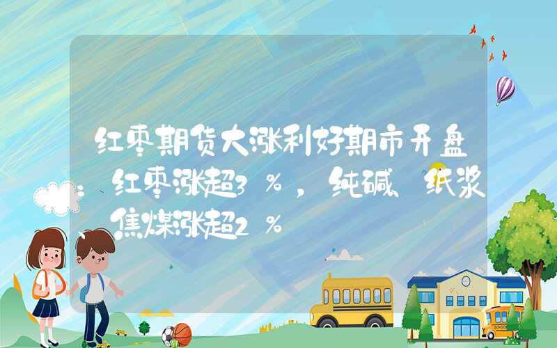 红枣期货大涨利好期市开盘：红枣涨超3%，纯碱、纸浆、焦煤涨超2%