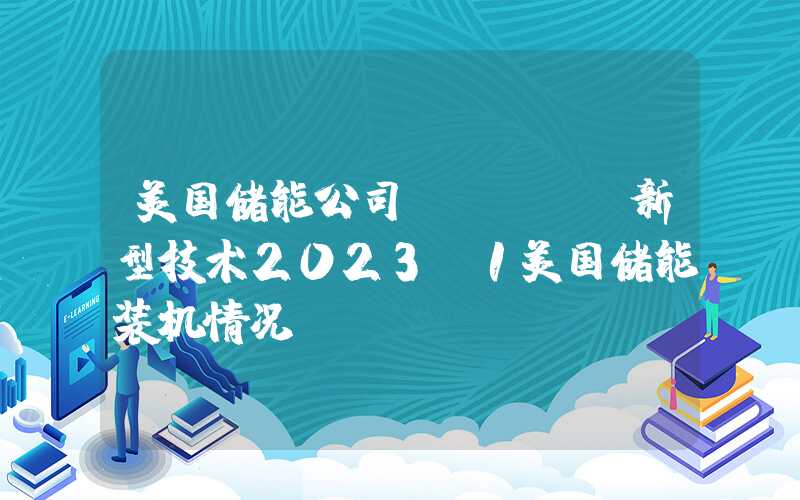 美国储能公司ambri新型技术2023H1美国储能装机情况