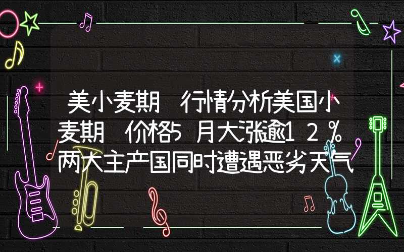 美小麦期货行情分析美国小麦期货价格5月大涨逾12%两大主产国同时遭遇恶劣天气