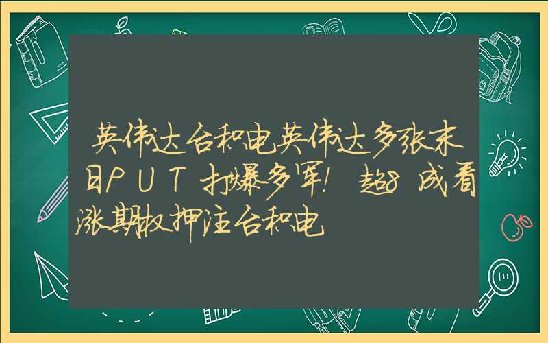 英伟达台积电英伟达多张末日PUT打爆多军！超8成看涨期权押注台积电