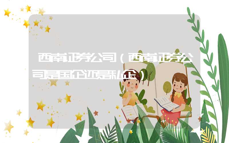 西南证券公司（西南证券公司是国企还是私企）