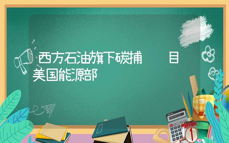 西方石油旗下碳捕获项目获美国能源部补贴