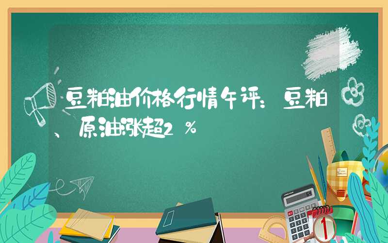 豆粕油价格行情午评：豆粕、原油涨超2%