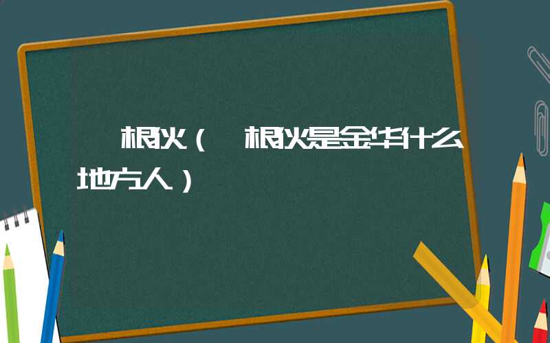 邵根伙（邵根伙是金华什么地方人）