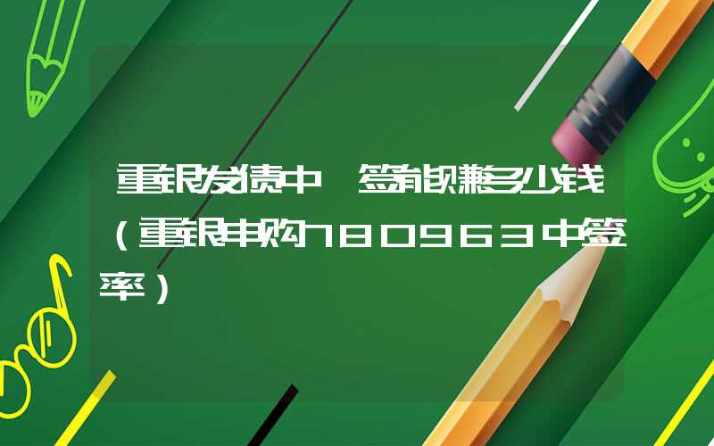 重银发债中一签能赚多少钱（重银申购780963中签率）