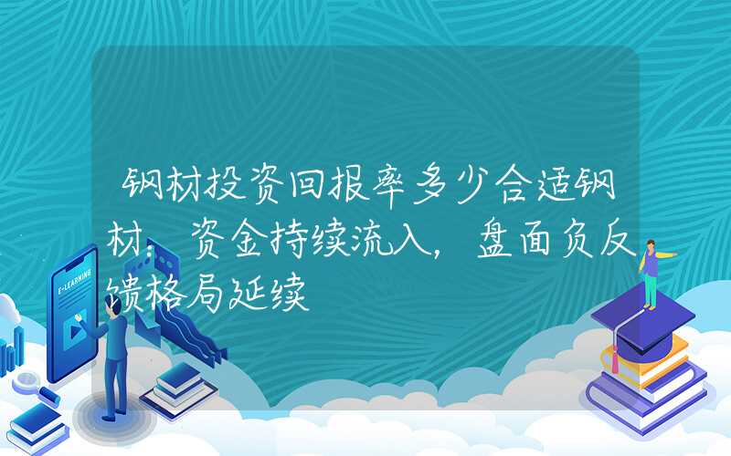 钢材投资回报率多少合适钢材：资金持续流入，盘面负反馈格局延续