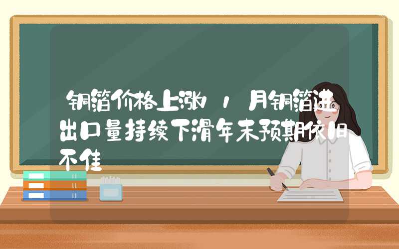 铜箔价格上涨11月铜箔进出口量持续下滑年末预期依旧不佳