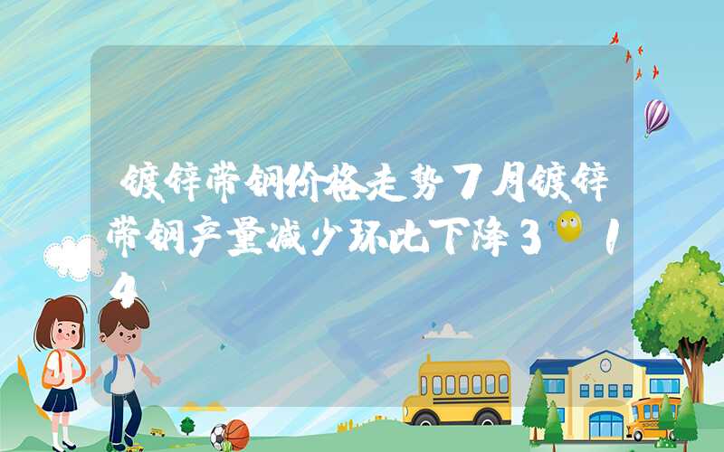 镀锌带钢价格走势7月镀锌带钢产量减少环比下降3.14%