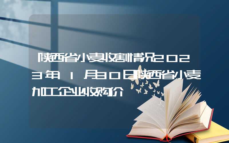 陕西省小麦收割情况2023年11月30日陕西省小麦加工企业收购价