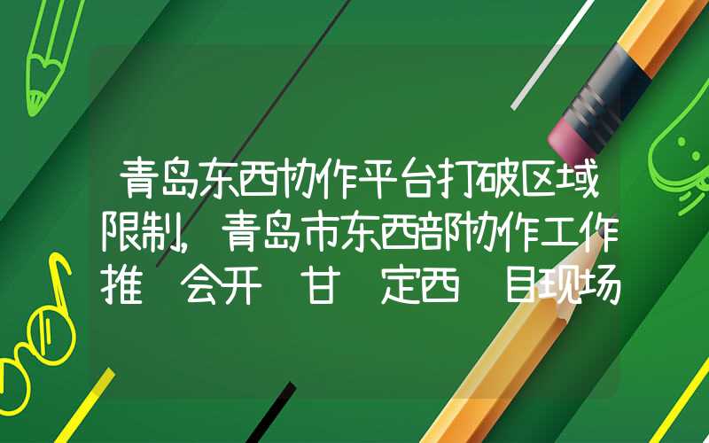 青岛东西协作平台打破区域限制，青岛市东西部协作工作推进会开进甘肃定西项目现场