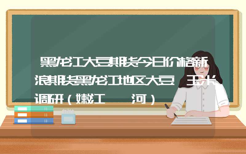 黑龙江大豆期货今日价格新浪期货黑龙江地区大豆、玉米调研（嫩江、讷河）