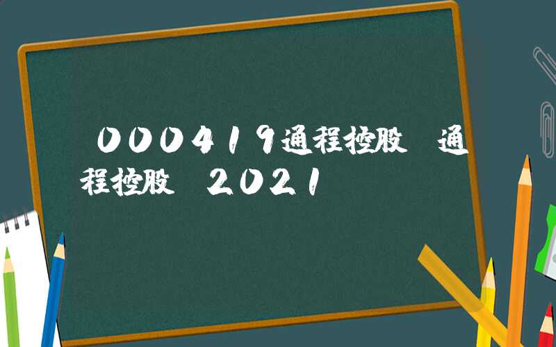 000419通程控股（通程控股 2021）