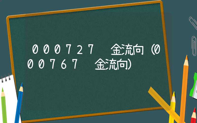 000727资金流向（000767资金流向）