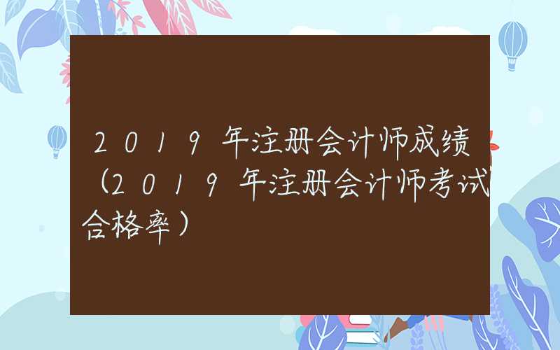 2019年注册会计师成绩（2019年注册会计师考试合格率）