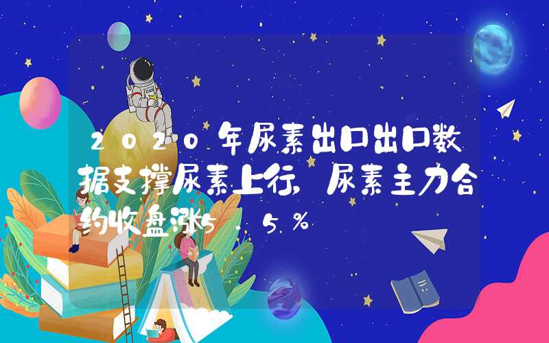 2020年尿素出口出口数据支撑尿素上行，尿素主力合约收盘涨5.5%