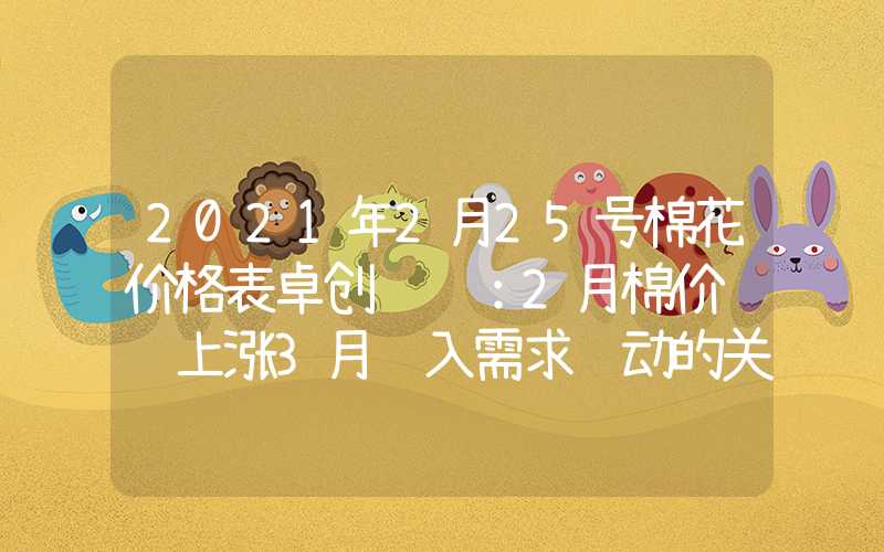 2021年2月25号棉花价格表卓创资讯：2月棉价继续上涨3月进入需求驱动的关键期