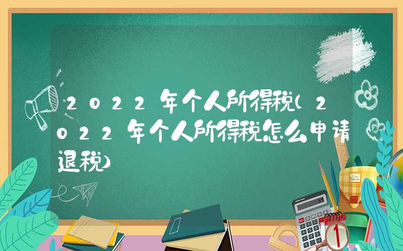 2022年个人所得税（2022年个人所得税怎么申请退税）