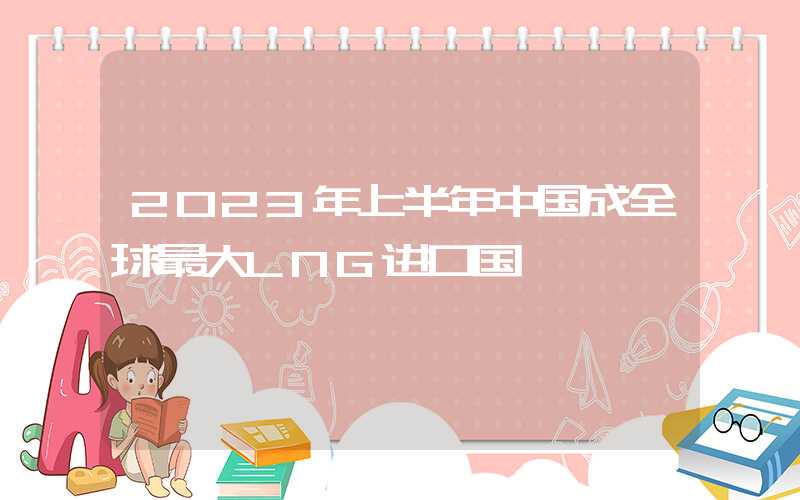 2023年上半年中国成全球最大LNG进口国