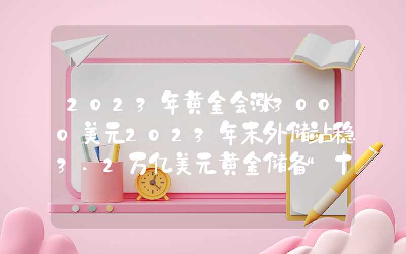 2023年黄金会涨3000美元2023年末外储站稳3.2万亿美元黄金储备“十四连增”释放出什么信号?