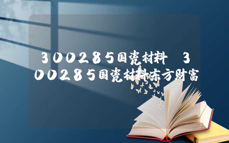 300285国瓷材料（300285国瓷材料东方财富）