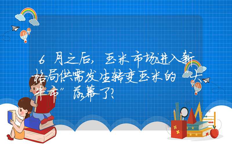 6月之后,玉米市场进入新格局供需发生转变玉米的“大牛市”落幕了？