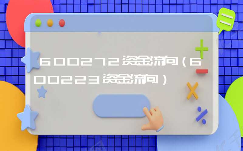 600272资金流向（600223资金流向）